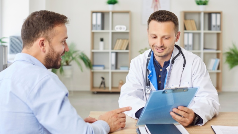 patient and doctor talking